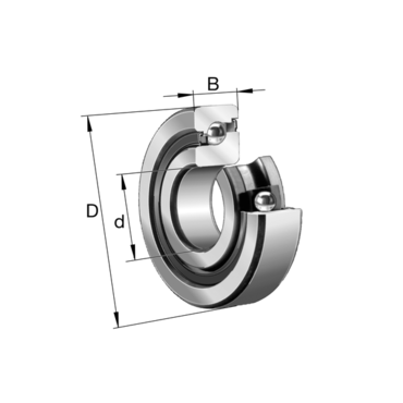 Axial angular contact ball bearing Series: 7603..2RS-TVP